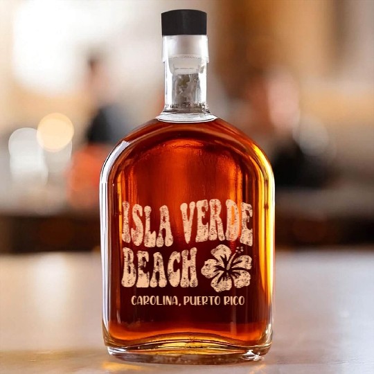 Isla Verde beach Carolina Puerto Rico Whiskey Bottles