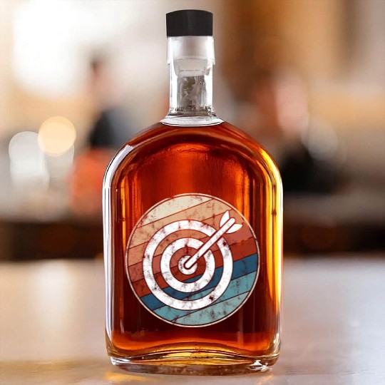 Retro Archery Bullseye Whiskey Bottles