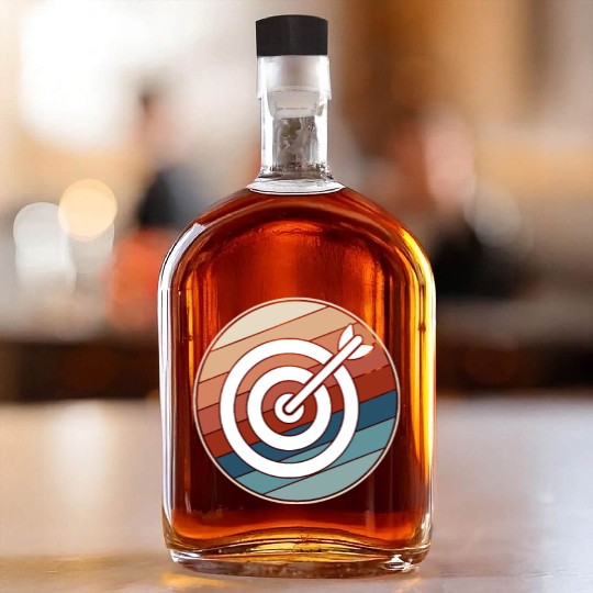 Retro Archery Bullseye Whiskey Bottles