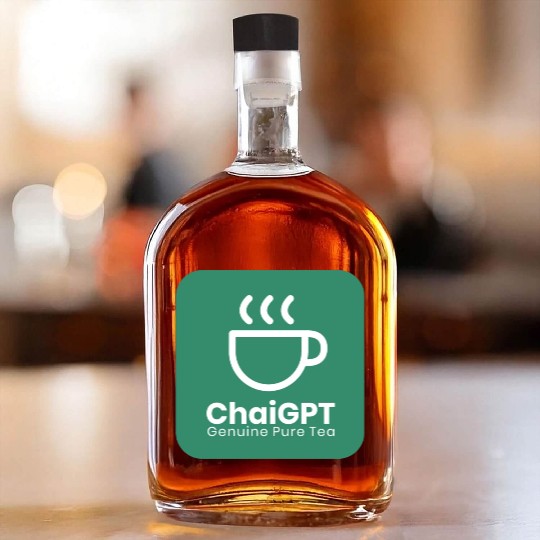 ChaiGPT - Chai Tea - ChatGPT Style (White-Green) Whiskey Bottles