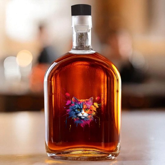 Color Explosion Persian Cat Whiskey Bottles