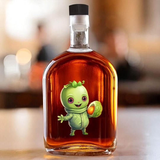 Green Alien Meets Avocado: Healthy Extraterrestria Whiskey Bottles