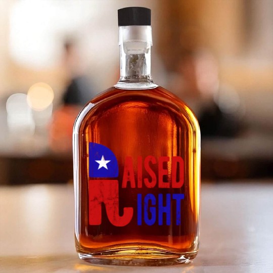 Raised Right Proud Republican Elephant Logo Usa Whiskey Bottles