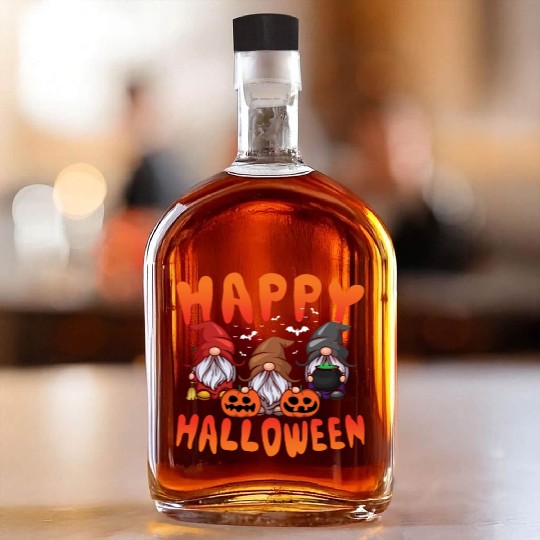 Pumpkin Halloween Gnomes Lazy Creepy Halloween Whiskey Bottles