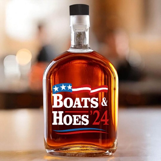 Boats & Hoes 24 Vintage Retro Meme Step Brother Whiskey Bottles