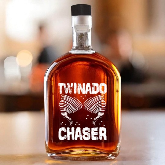 Twinado Chaser Funny Mom Dad Twin Parents Whiskey Bottles