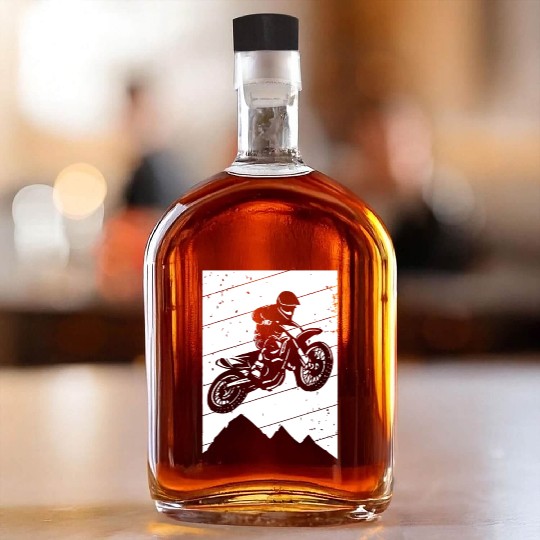 Motocross Bike Vintage Dirtbike Gift Racing Retro Whiskey Bottles