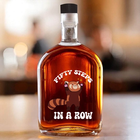 Fifty Steps In a Row Funny Walk Routine Red Panda Whiskey Bottles