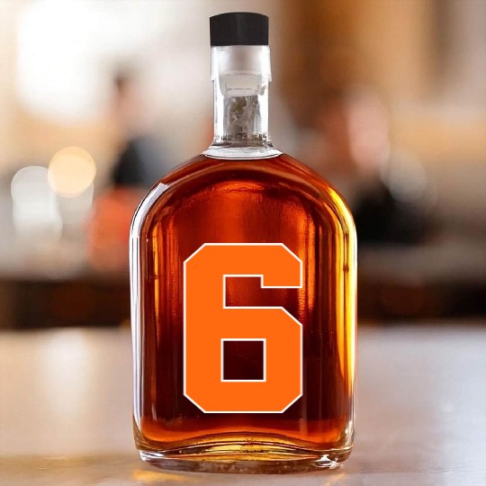 Number 6 Sports Orange Whiskey Bottles