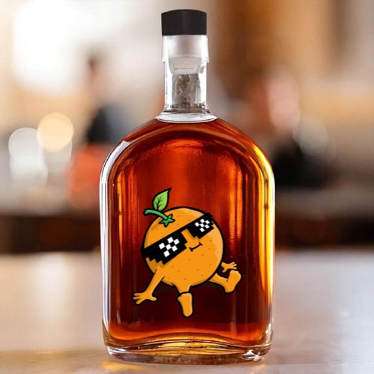 Cool Relaxing Orange Fruit Pixel Sunglasses Face Whiskey Bottles