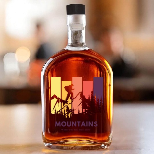 Mountains | Hiking | Nature | Adventure Whiskey Bottles