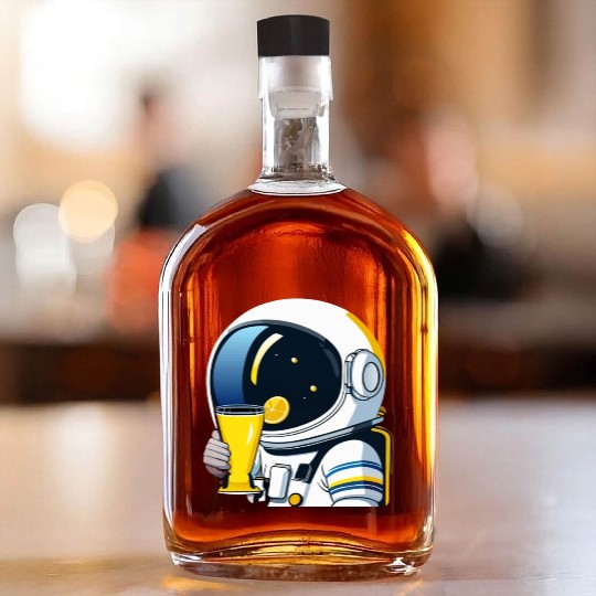 astronaut drinks lemon tea Whiskey Bottles