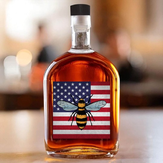 Beekeeper Beekeeping Us Flag Whiskey Bottles