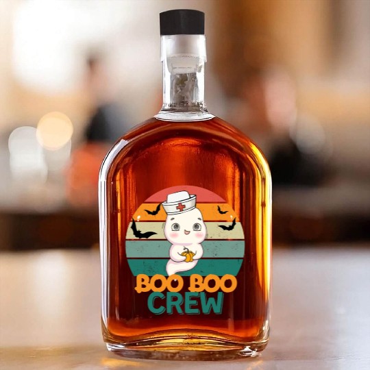 Boo Boo Crew Ghost Halloween Paramedic Nurse Ghost Whiskey Bottles