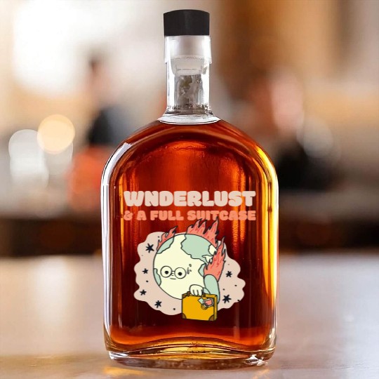 Wanderlust a full suitcase Whiskey Bottles