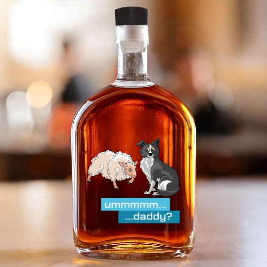 Sheep Herding Daddy Border Collie, Aussie Whiskey Bottles