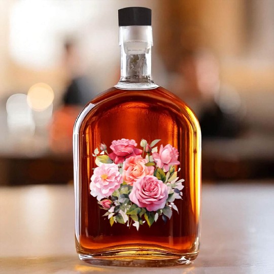 Nature's Artistic Elegance English Rose Tapestry Whiskey Bottles