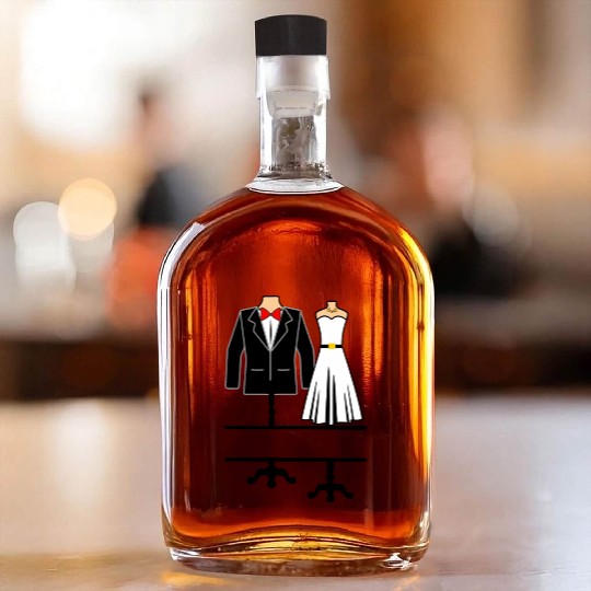Clothing for bride and groom Whiskey Bottles