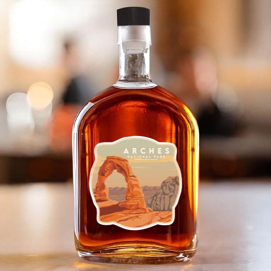 Arches National Park Stickers Whiskey Bottles