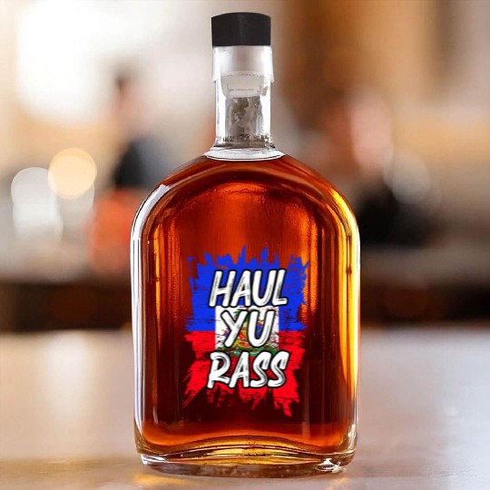 Haul Yu Rass Afro Pride Kriol Haiti Flag Whiskey Bottles