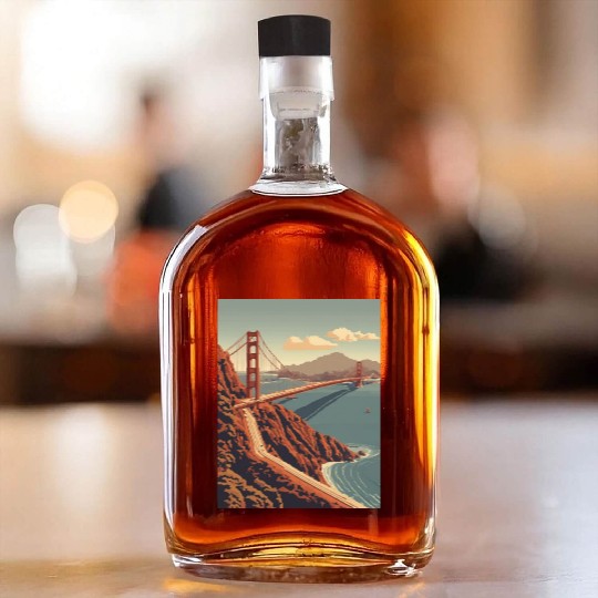 Golden Gate Bridge California Whiskey Bottles, Golden Gate