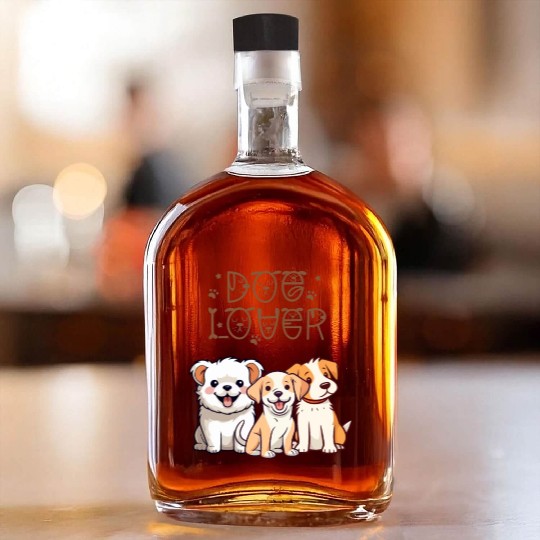 3 Cute Dogs for Dog Lovers Whiskey Bottles