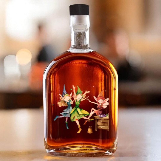 Whimsical Elf Party Whiskey Bottles