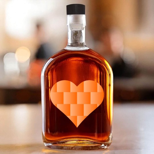 Orange Cute Heart Icon Whiskey Bottles