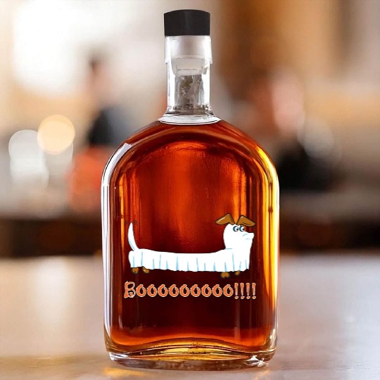 Halloween Dachshund Ghost Design Whiskey Bottles