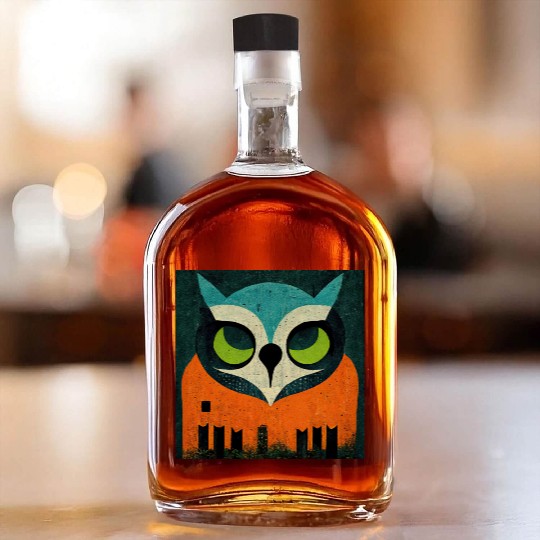 Mod Owl: Teal-Headed Owl Whiskey Bottles