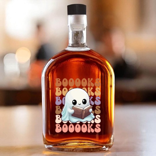 Cute Ghost Reading Books | Booooks | Funny Whiskey Bottles