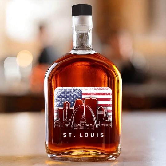 St. Louis Missouri American Flag Vintage Whiskey Bottles