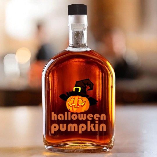 halloween pumpkin festive illustration designgift Whiskey Bottles