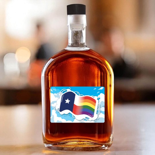 Texas Flag Pride Design for proud LGBT+ Texan Whiskey Bottles