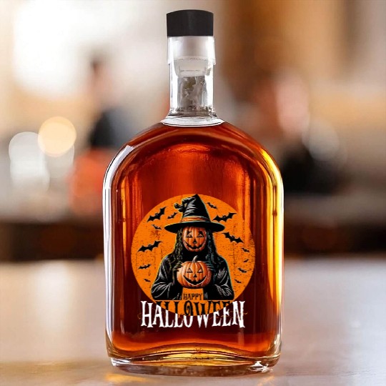 Happy Halloween costume Trick of Treat Whiskey Bottles