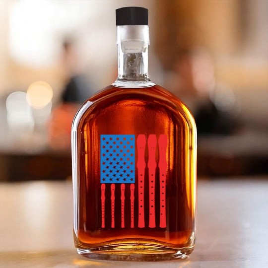 Patriotic US Flute Player Whiskey Bottles