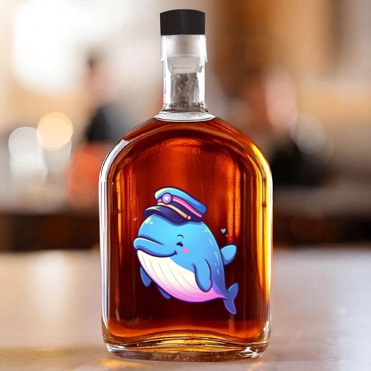 Whale Sailor Cap Boat Captain Cap Boating Whale Whiskey Bottles