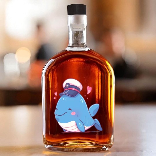 Whale Sailor Cap Boat Captain Cap Boating Whale Whiskey Bottles