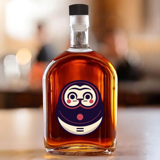 Kawaii Cat Face Daruma Doll Whiskey Bottles