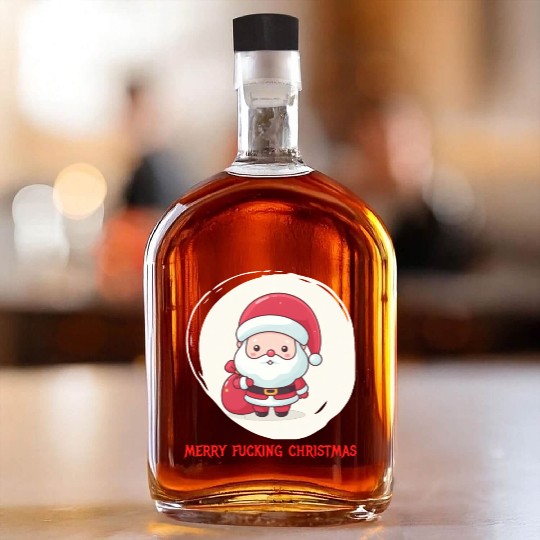 Cute Bad Santa Whiskey Bottles