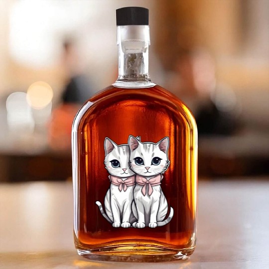 there are two kittens Whiskey Bottles