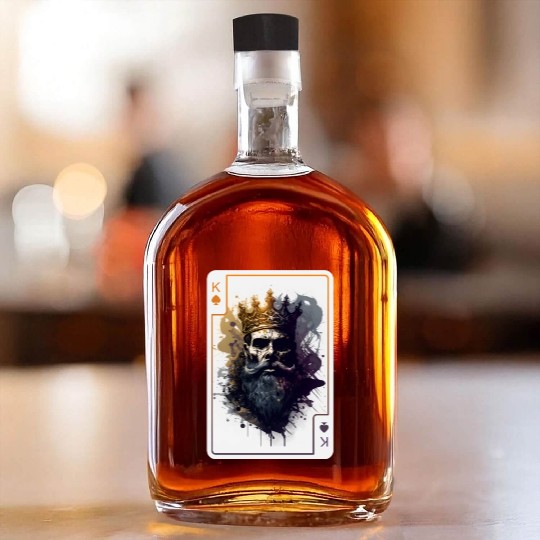 Creepy Card Game King Spades Poker Nightmare Whiskey Bottles