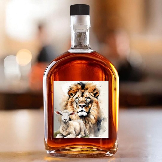 Lion and Lamb Christian Apparel Whiskey Bottles