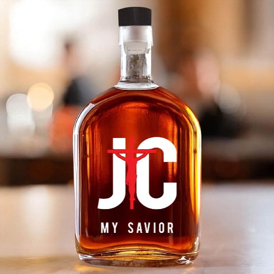 JC Jesus Christ My Savior Love Jesus Christian Whiskey Bottles