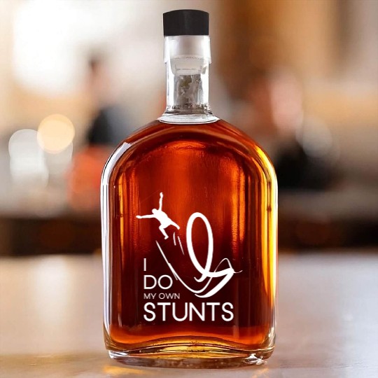 "I Do My Own Stunts" Daredevil Design Whiskey Bottles