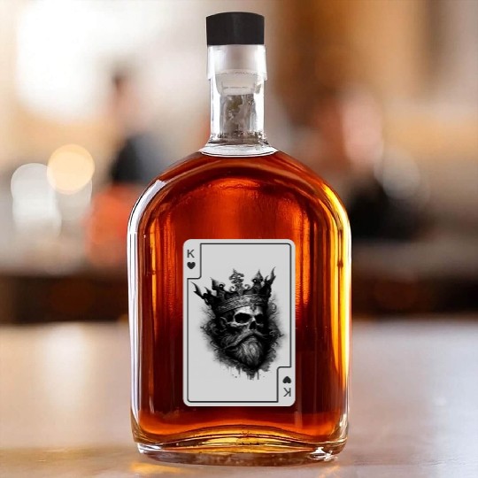King of Hearts Creepy Card Game Poker Whiskey Bottles