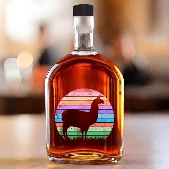Funny llama lover birthday gift Whiskey Bottles