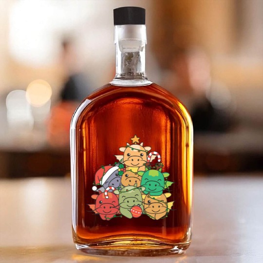 Dragon Christmas Tree Funny Animal Christmas Whiskey Bottles