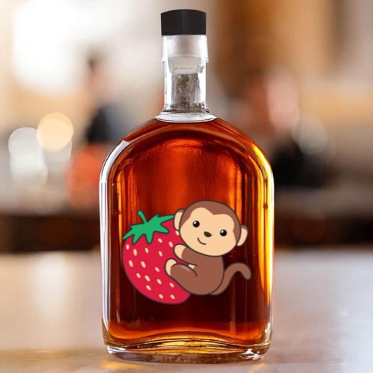 Monkey With Strawberry Cute Monkeys With Fruits Whiskey Bottles