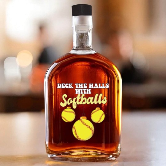 Softball Player Catcher Christmas Balls Deck The Whiskey Bottles